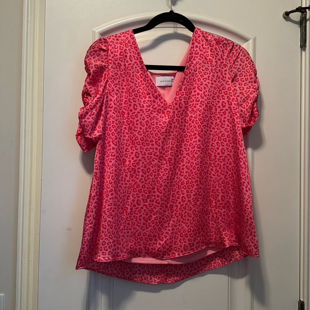 Adrienne Pink Leopard/Cheetah Print Top